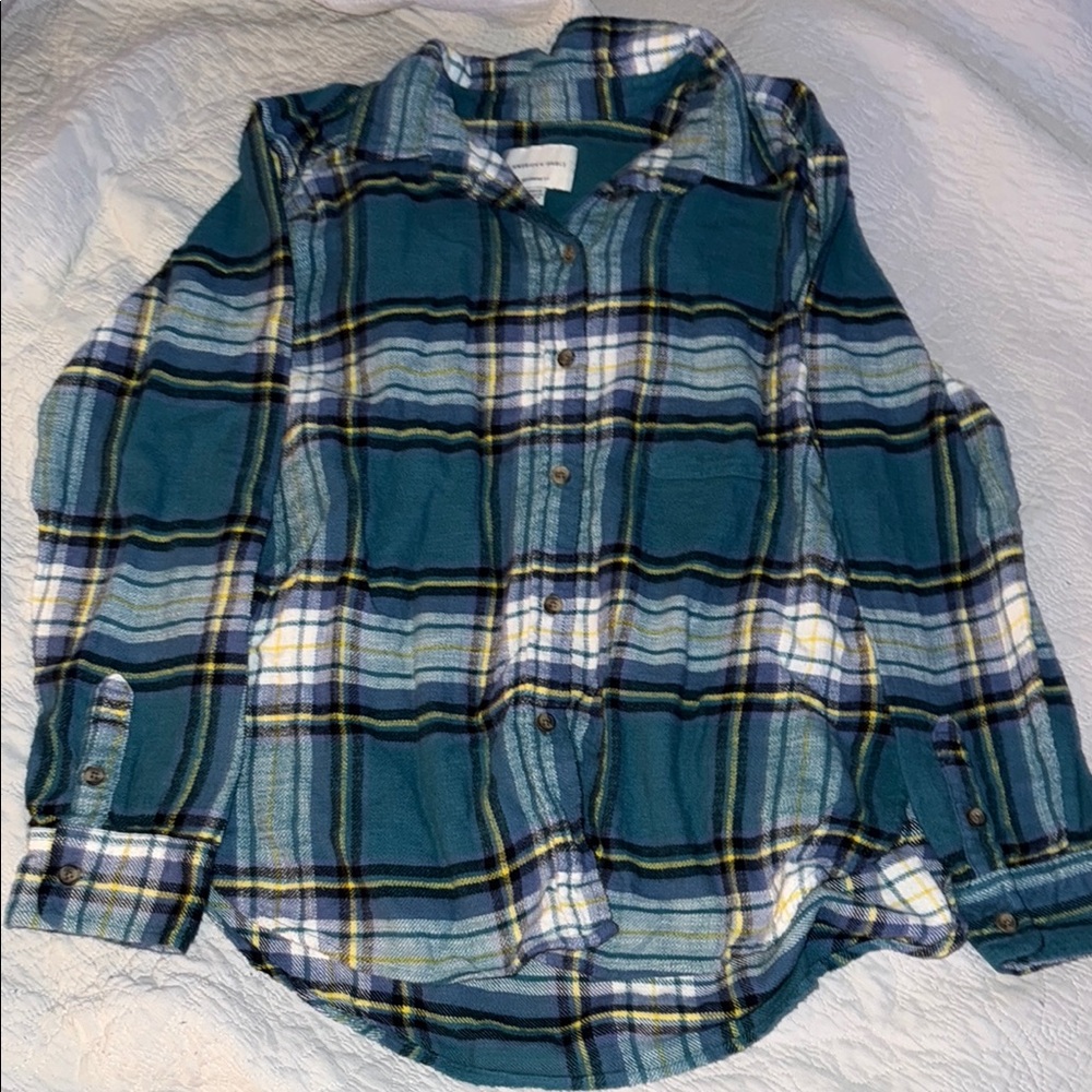 American Eagle Outfitters Blue Plaid Shirt